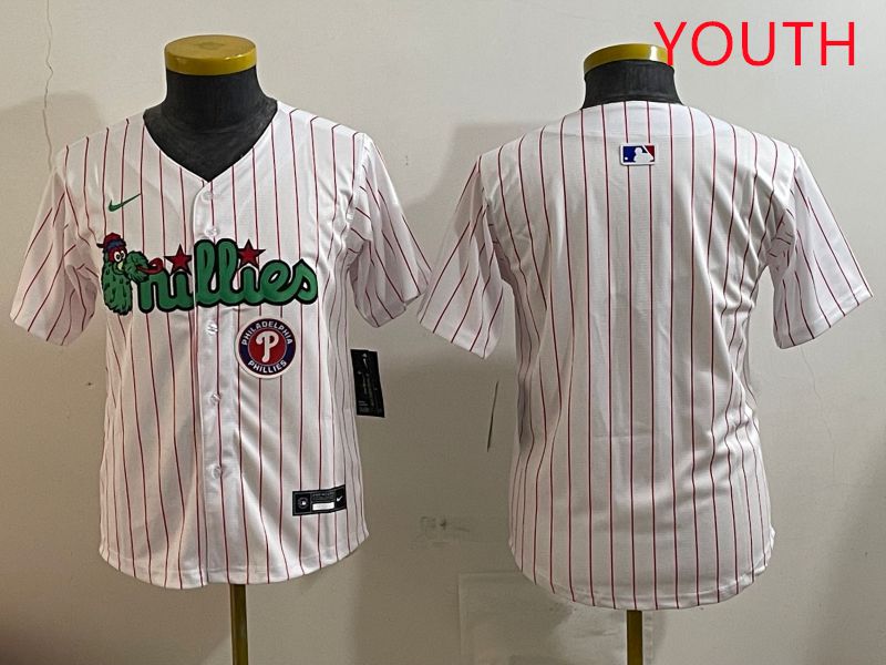 Youth Philadelphia Phillies Blank White three generations Joint Name Nike 2025 MLB Jersey style 4